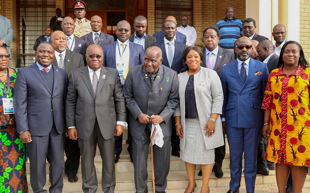 President Kaunda (middle) and the Ghanaian delegation